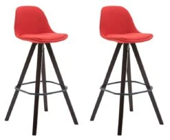 Barhocker Franklin Stoff Square Cappuccino (eiche) Rot -CLP 00069336 6629 4809 b9fb cfda0ddc3cc4