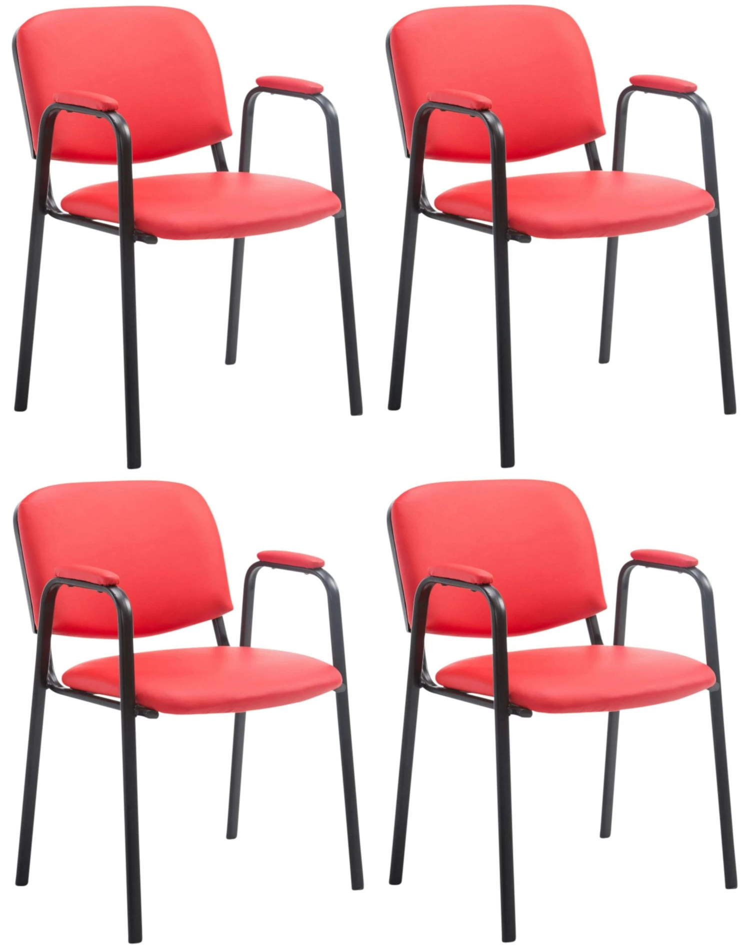 4er Set Besucherstühle Ken PRO Stoff Grau 5 4er Set Besucherstühle Ken PRO Stoff Grau – Bild 5