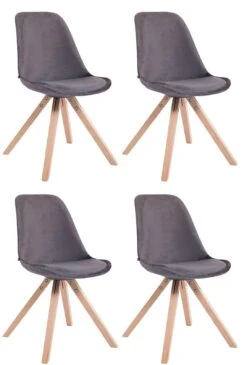 4er Set Stühle Toulouse Samt Square Weiß Dunkelgrau -CLP 09135ccf bdbb 4160 809f 8cd54175a371