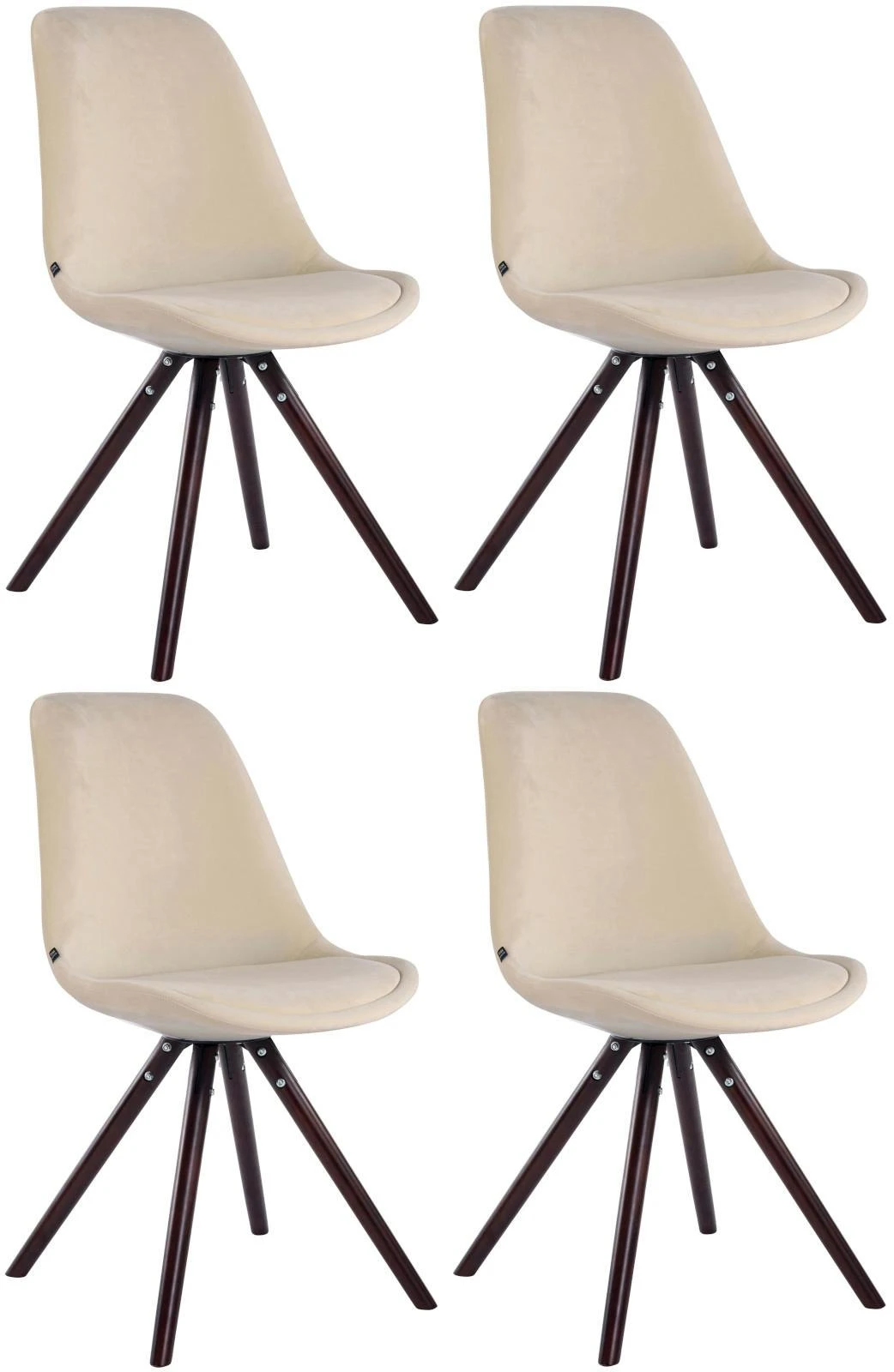 4er Set Stühle Toulouse Samt Rund Cappuccino Dunkelgrau 4 4er Set Stühle Toulouse Samt Rund Cappuccino Dunkelgrau – Bild 4