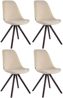 4er Set Stühle Toulouse Samt Rund Cappuccino Braun -CLP 0cef6feb 9428 4f79 a7c9 83a79b5a9722