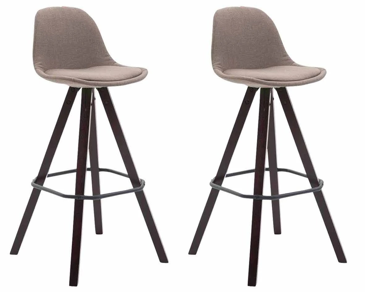 2er Set Barhocker Franklin Stoff Square Cappuccino (eiche) Blau 3 2er Set Barhocker Franklin Stoff Square Cappuccino (eiche) Blau – Bild 3