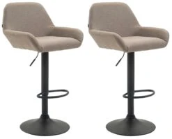 2er Set Barhocker Braga Stoff Chrom Taupe -CLP 0d3f2919 b1c7 4dfd 8389 99cf504e6ba4