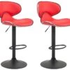 2er Set Barhocker Las Vegas V2 Kunstleder Schwarz Rot