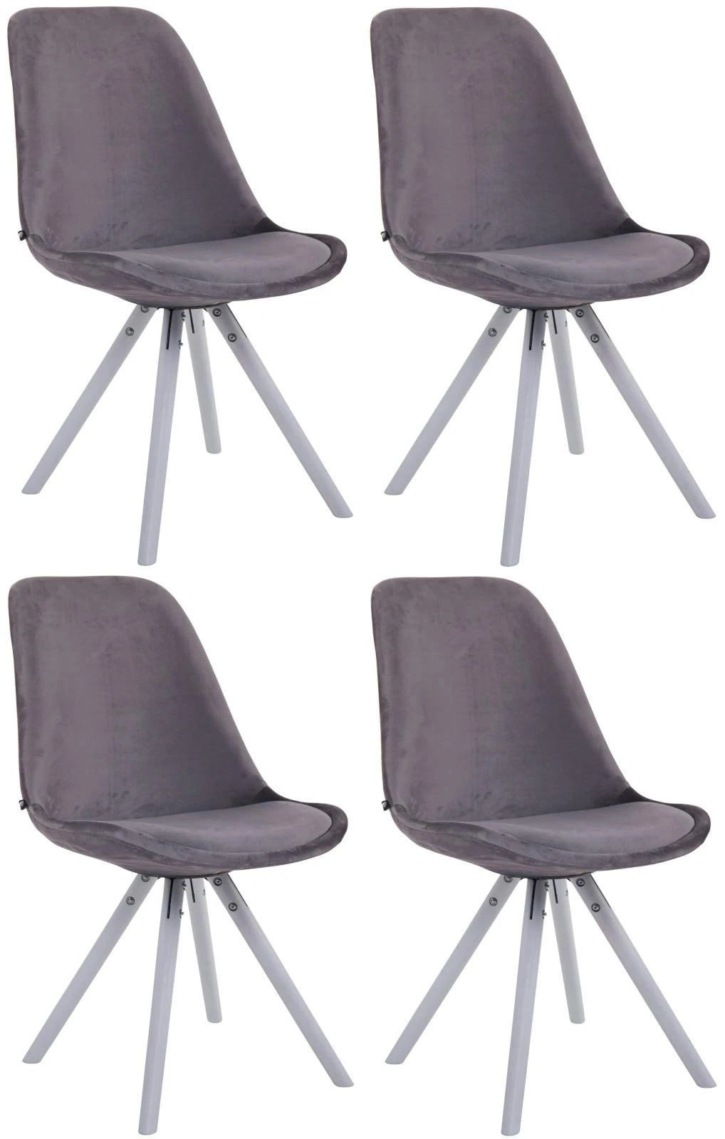 4er Set Stühle Toulouse Samt Rund Weiß Dunkelgrau 1 4er Set Stühle Toulouse Samt Rund Weiß Dunkelgrau