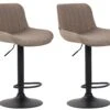 2er Set Barhocker Lentini Stoff Schwarz Taupe