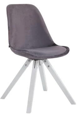 Besucherstuhl Toulouse Samt Square Weiß (eiche) Grau -CLP 136ee6b2 d0d5 4649 84e5 4c0203817801 1