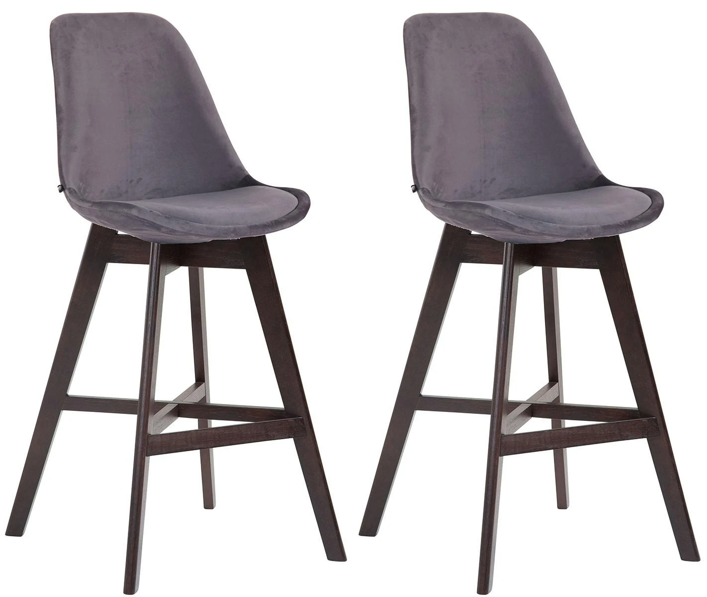 2er Set Barhocker Cannes Samt Cappuccino Grau 5 2er Set Barhocker Cannes Samt Cappuccino Grau – Bild 5