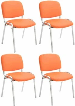4er Set Stühle Ken C Kunstleder Orange