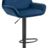 Barhocker Braga Samt Schwarz Blau
