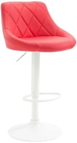 Barhocker Lazio Kunstleder Weiß Rot