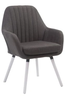 Stuhl Florian Stoff Weiß Dunkelgrau