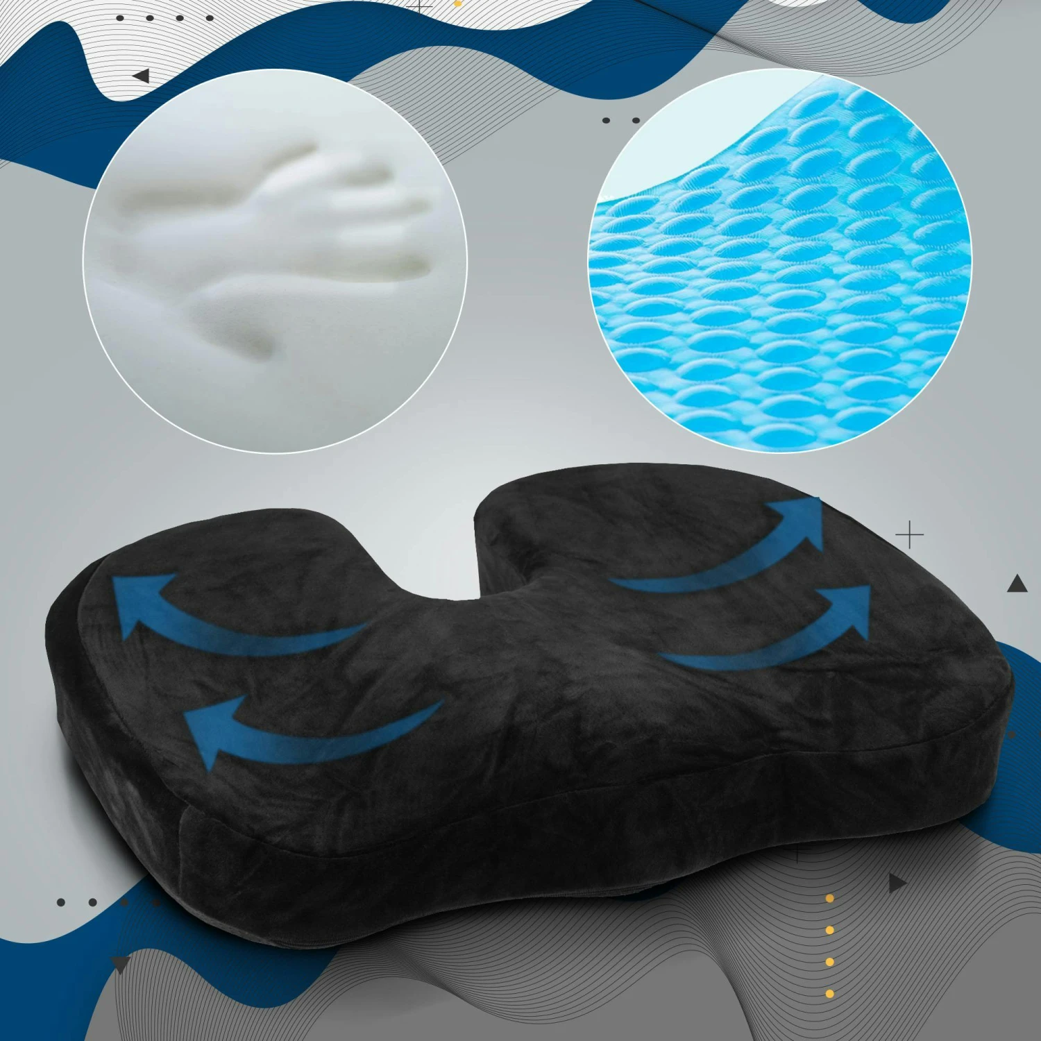 Ergonomisches Sitzkissen V2 Schwarz 7 Ergonomisches Sitzkissen V2 Schwarz – Bild 7