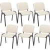 6er Set Besucherstuhl Ken Kunstleder Creme