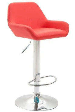 Barhocker Braga Kunstleder Chrom Rot