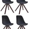 4er Set Stühle Toulouse Samt Square Cappuccino Schwarz