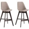 2er Set Barhocker Cannes Stoff Cappuccino Taupe