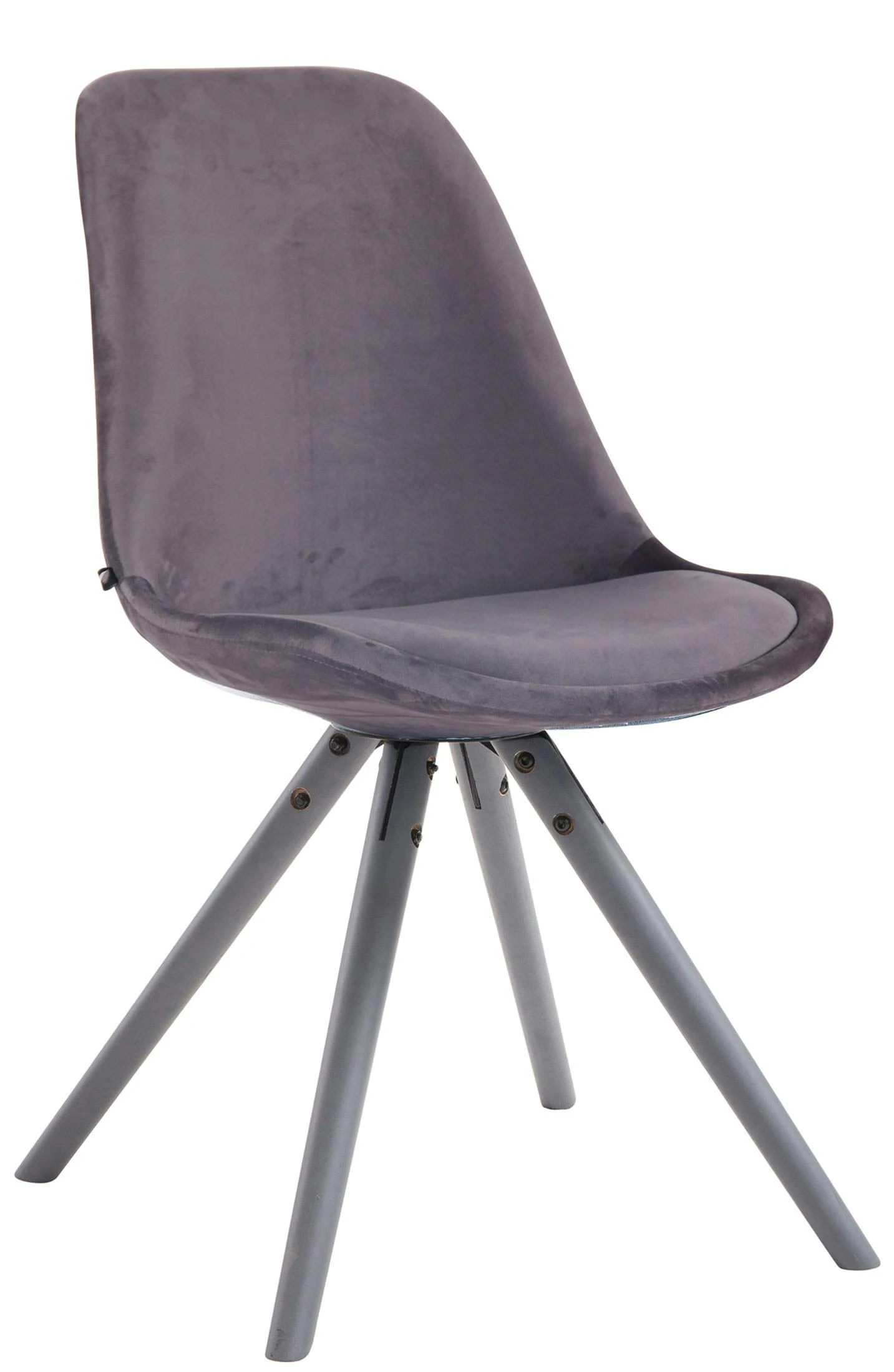 Besucherstuhl Toulouse Samt Rund Weiß Dunkelgrau 2 Besucherstuhl Toulouse Samt Rund Weiß Dunkelgrau – Bild 2