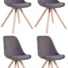 4er Set Stühle Toulouse Samt Rund Natura Dunkelgrau
