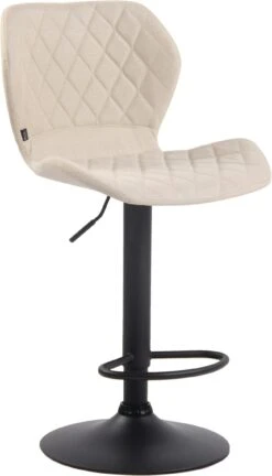 Barhocker Cork Stoff Schwarz Creme