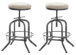 Barhocker Avadi Vintage Kunstleder Antik-silber Dunkelgrau -CLP 2d01830d 3c14 4795 bbbc adc939e6de4a