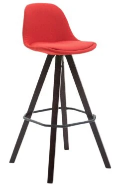 Barhocker Franklin Stoff Square Cappuccino (eiche) Rot