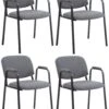 4er Set Besucherstühle Ken PRO Stoff Grau