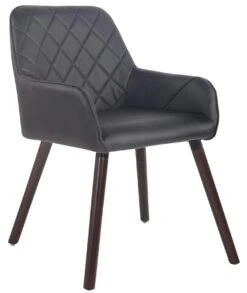 Esszimmerstuhl Wellington Kunstleder Walnuss Schwarz