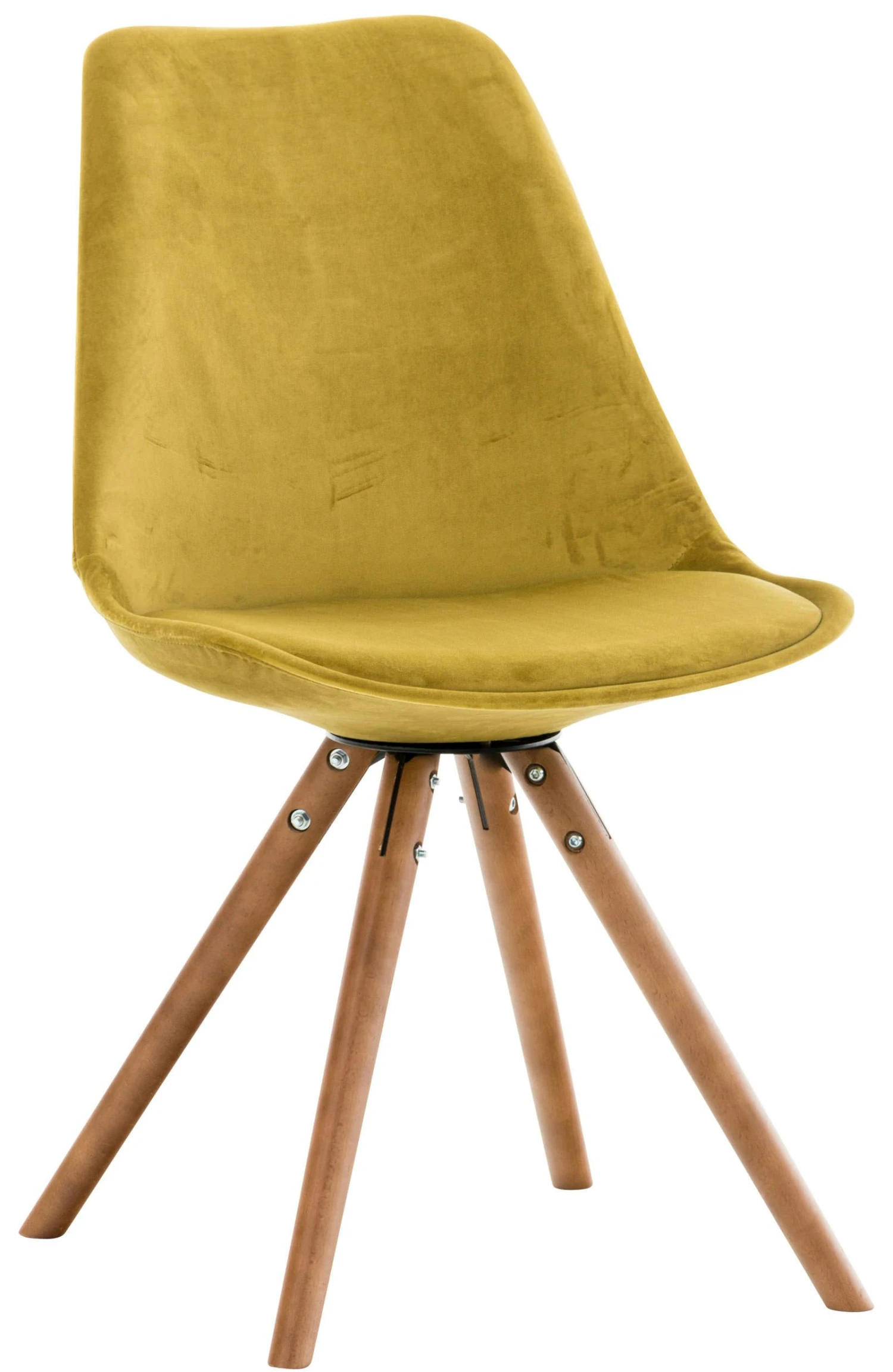 Stuhl Pegleg Samt Rund Schwarz Gelb 2 Stuhl Pegleg Samt Rund Schwarz Gelb – Bild 2