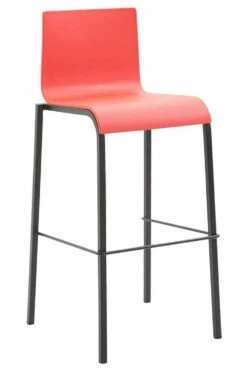Barhocker Kado Kunststoff Square Schwarz Rot