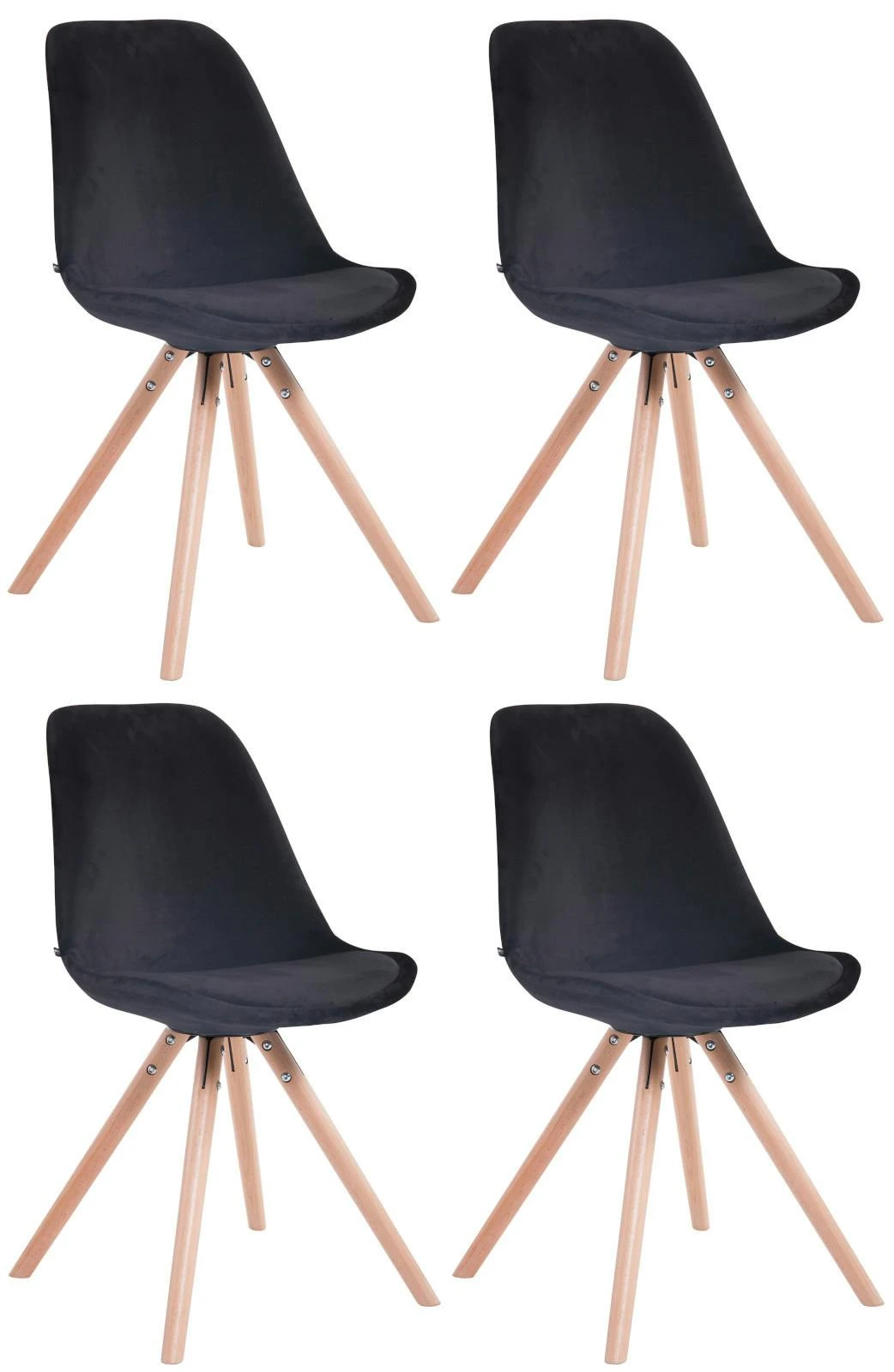 4er Set Stühle Toulouse Samt Rund Natura (eiche) Dunkelgrau 4 4er Set Stühle Toulouse Samt Rund Natura (eiche) Dunkelgrau – Bild 4