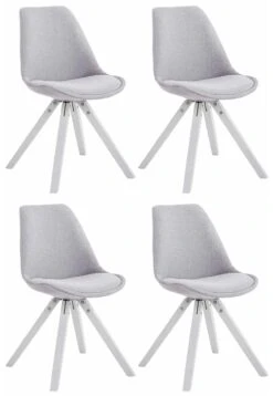 4er Set Besucherstuhl Toulouse Stoff Square Weiß Dunkelgrau -CLP 35cd9f2c eb40 4f0e bc63 439f3820f982