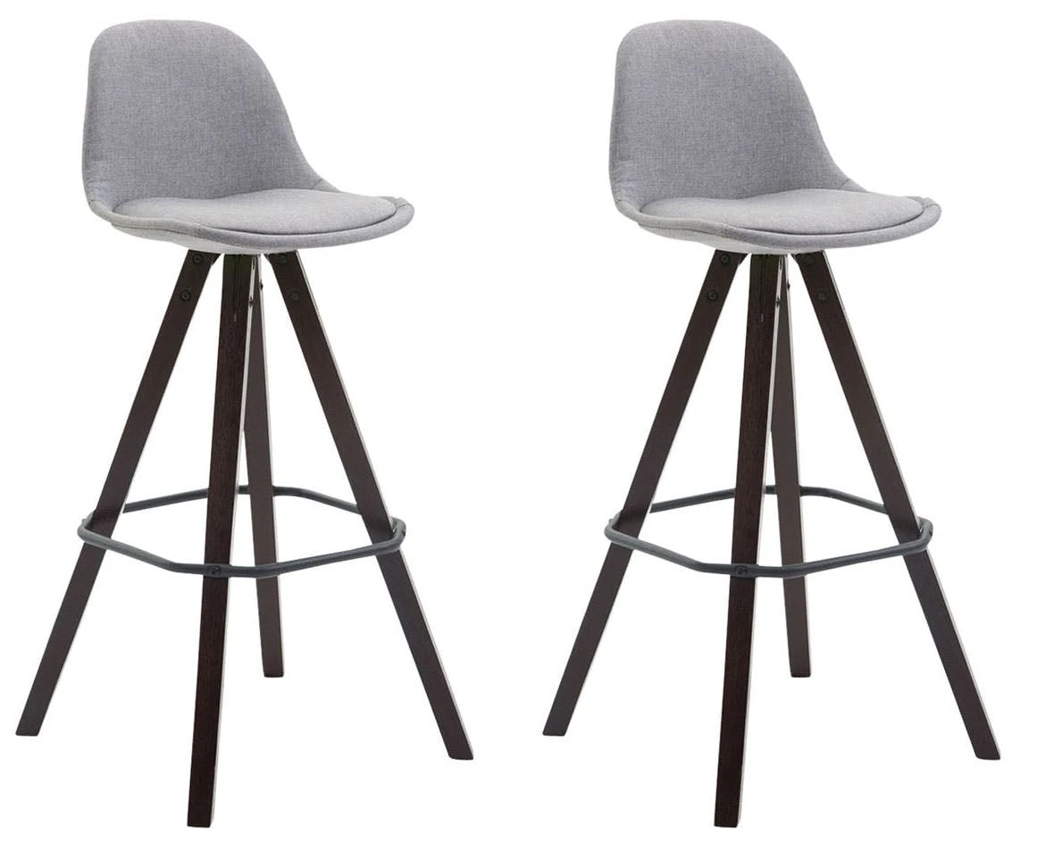 2er Set Barhocker Franklin Stoff Square Cappuccino (eiche) Blau 5 2er Set Barhocker Franklin Stoff Square Cappuccino (eiche) Blau – Bild 5