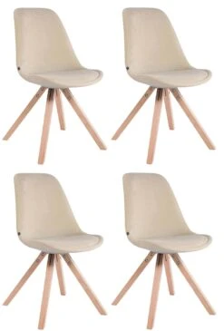 4er Set Stühle Toulouse Samt Rund Natura Creme -CLP 38badfe6 f7d5 4ee2 aa21 8e7b8e25878f 3