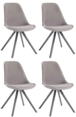 4er Set Stühle Toulouse Samt Rund Grau Dunkelgrau -CLP 3b188acc efef 4101 bd76 b2daad654f81 1