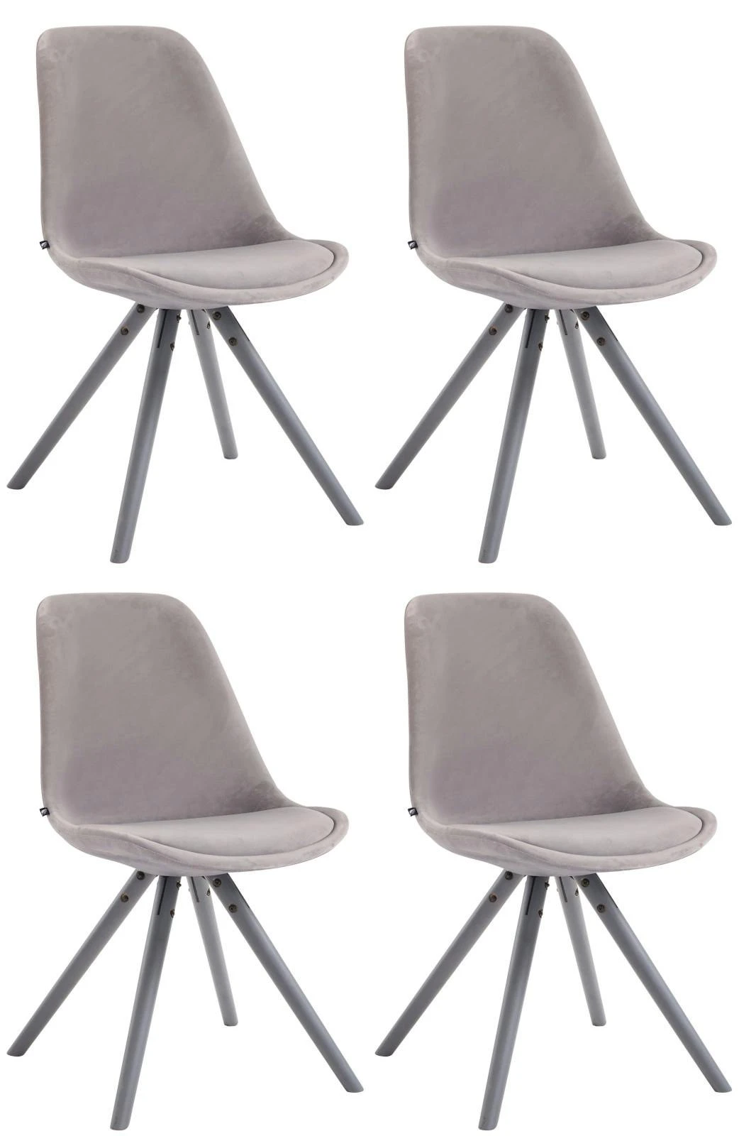 4er Set Stühle Toulouse Samt Rund Grau Creme 2 4er Set Stühle Toulouse Samt Rund Grau Creme – Bild 2