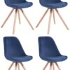 4er Set Stühle Toulouse Samt Rund Natura Blau