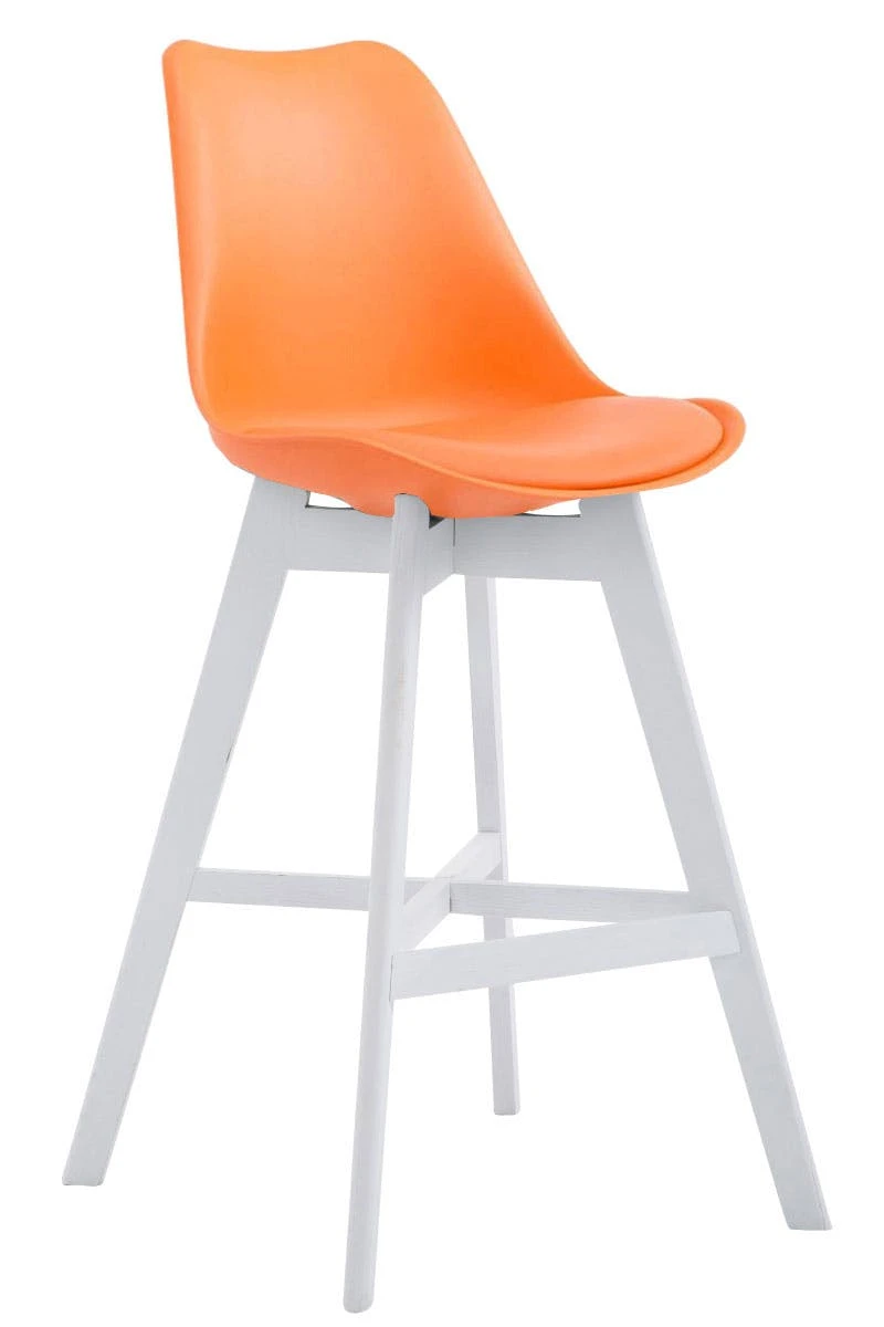 2er Set Barhocker Cannes Kunststoff Weiß Orange 5 2er Set Barhocker Cannes Kunststoff Weiß Orange – Bild 5