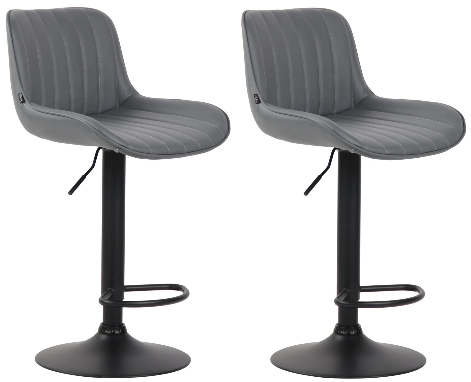 2er Set Barhocker Lentini Kunstleder Schwarz Grau 1 2er Set Barhocker Lentini Kunstleder Schwarz Grau