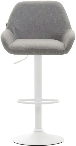 Barhocker Braga Stoff Weiß Grau