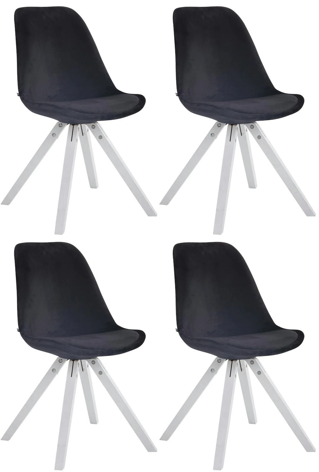 4er Set Stühle Toulouse Samt Square Weiß (eiche) Braun 5 4er Set Stühle Toulouse Samt Square Weiß (eiche) Braun – Bild 5