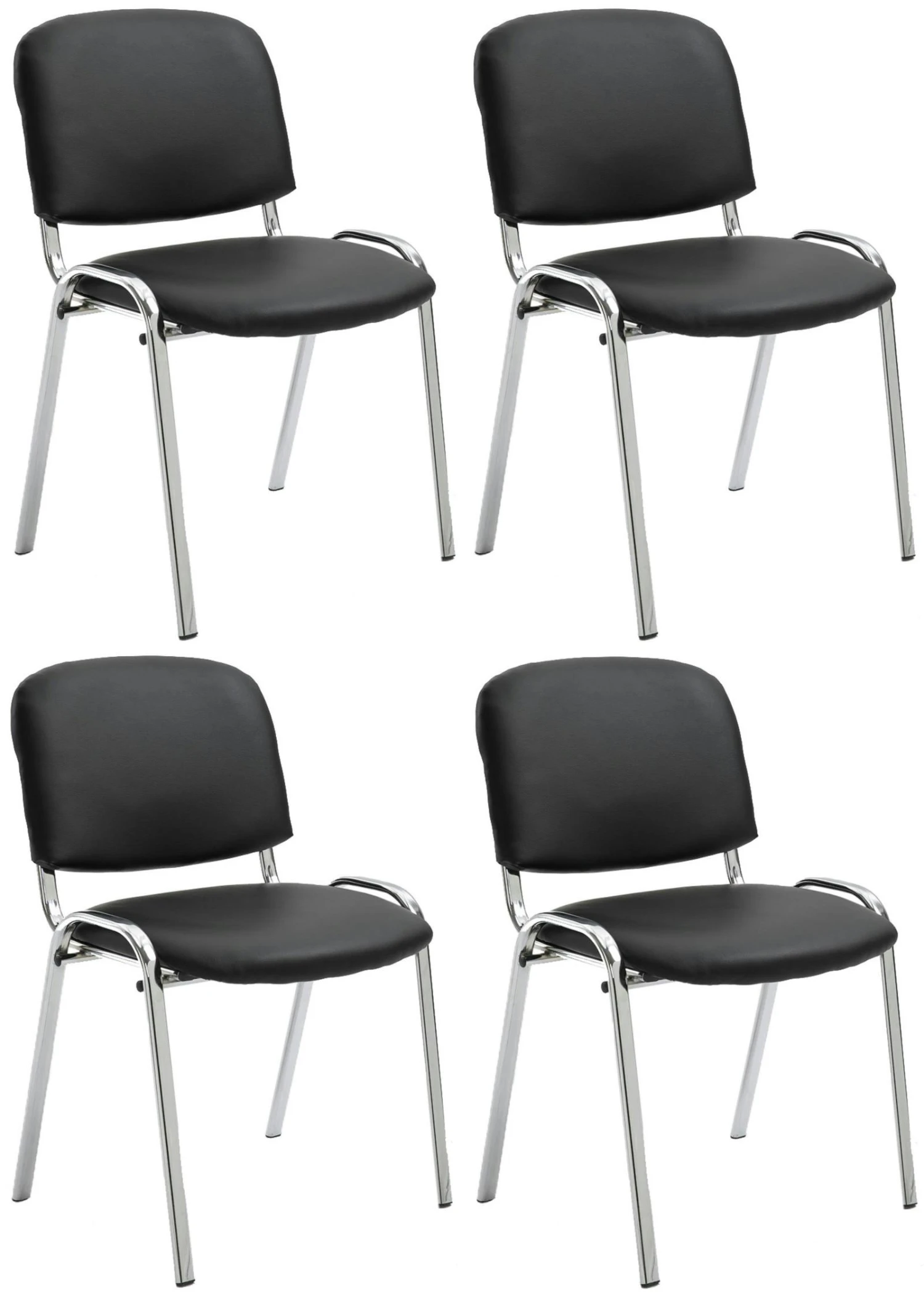 4er Set Stühle Ken C Kunstleder Schwarz 1 4er Set Stühle Ken C Kunstleder Schwarz