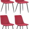 4er Set Stuhl Telde Stoff Rot