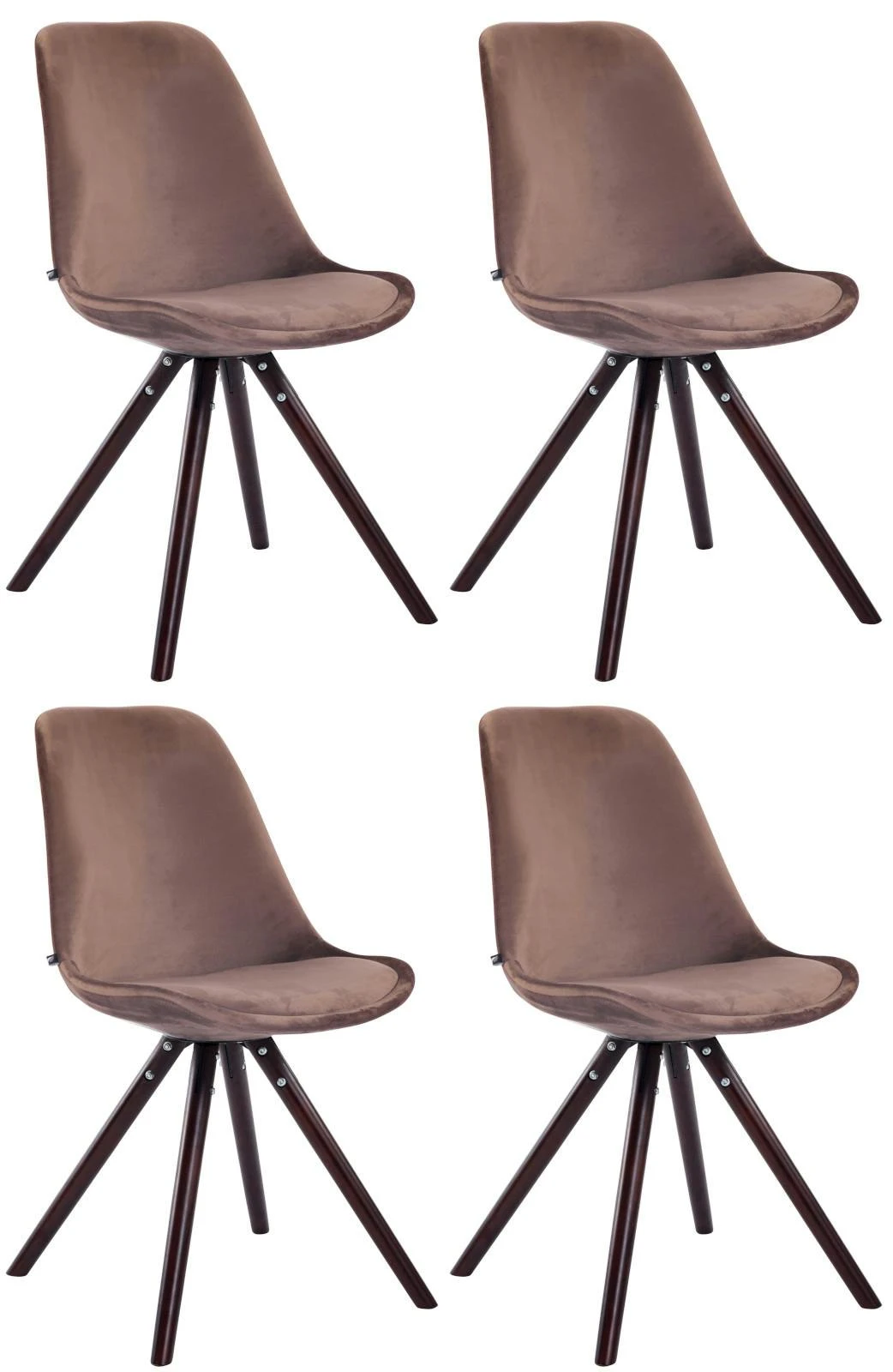 4er Set Stühle Toulouse Samt Rund Cappuccino (eiche) Schwarz 4 4er Set Stühle Toulouse Samt Rund Cappuccino (eiche) Schwarz – Bild 4