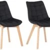 2er Set Esszimmerstühle Passaic Samt Schwarz