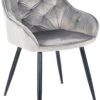 Besucherstuhl Cassis Samt Hellgrau