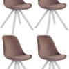 4er Set Stühle Toulouse Samt Square Weiß (eiche) Braun