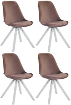 4er Set Stühle Toulouse Samt Square Weiß (eiche) Grau -CLP 5d5105d3 c83c 41b1 969c 1a7d096bccce 3