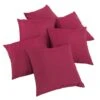 6x Deko-Kissen 45x45 Cm Rubinrot