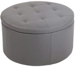 Sitzhocker Evora Kunstleder Grau